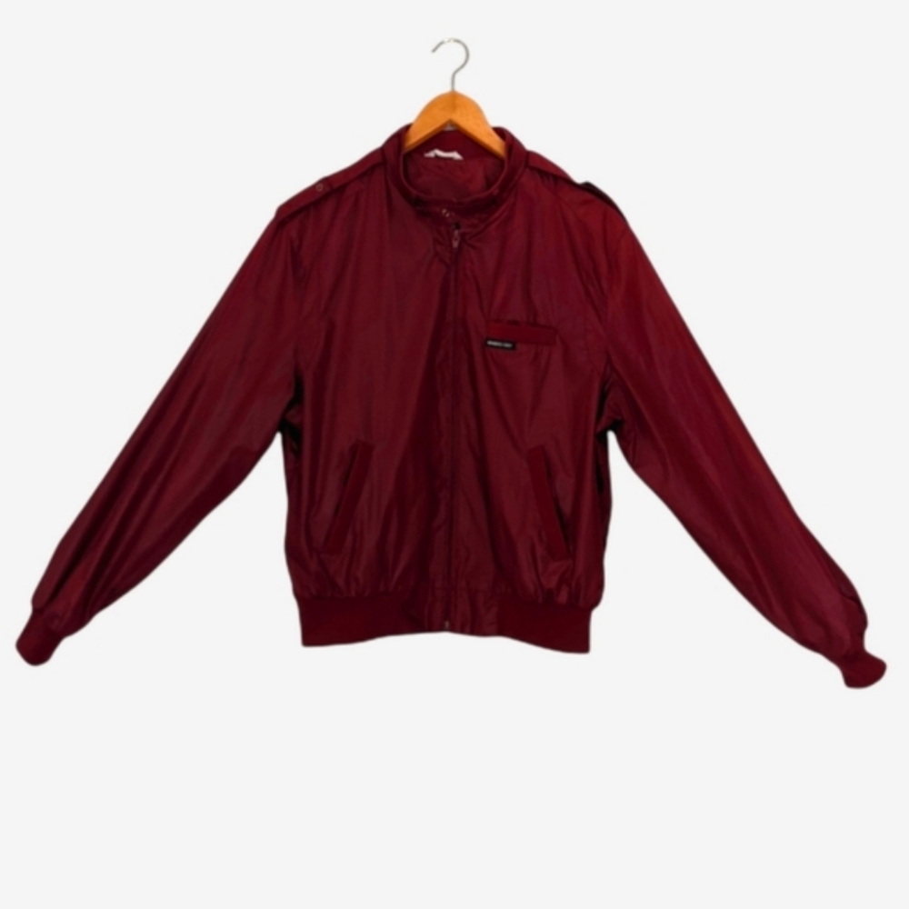 Members Only Maroon Iconic Racer Jacket Size 46